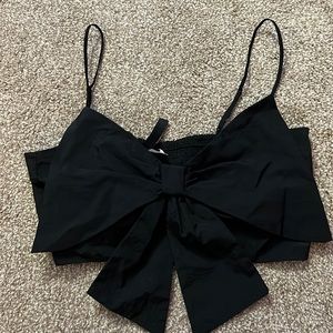 H&M Black Bow Crop Top